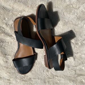 Black Leather Franco Sarto Women's Sandals, worn 1x